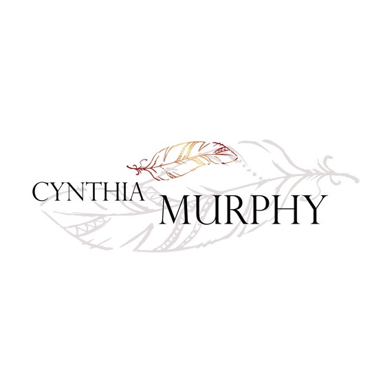 Premade Custom Elegant Feather Logo With Colored Transparent Etsy