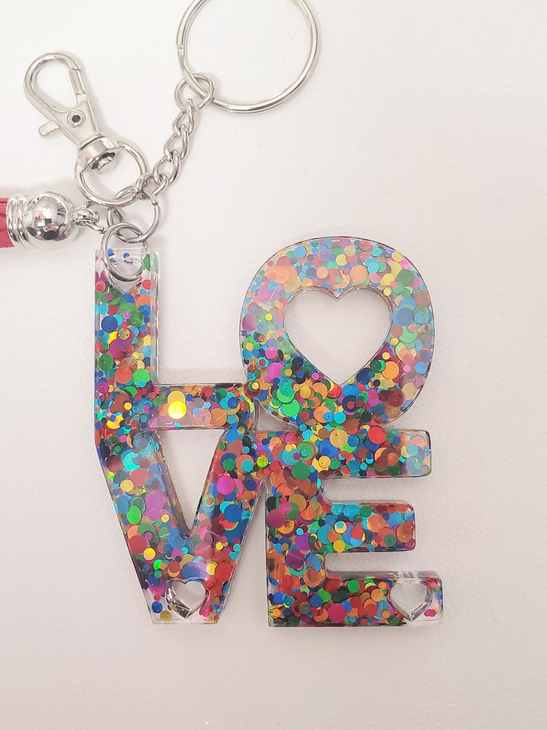 LGBTQ Keychain Love Glitter Keychain Pride Glitter Keychain