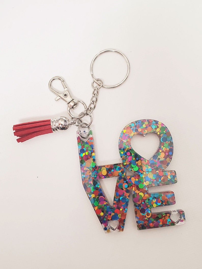LGBTQ Keychain Love Glitter Keychain Pride Glitter Keychain
