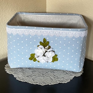 Organization Basket Rectangular Storage Bin Floral Cottagecore Decor Colorful Storage Bin Box Container Basket with Handles Gift for Women