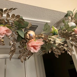Matte Rose gold garland pink rose floral garland for wedding decor rose garland baby shower garland pink party gold garland for reception