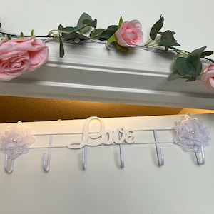 Bedroom door hanger Over the door hanger white Decorative door hook White metal door hook Laundry door hanger Shabby Chic Decor Hook Hanger