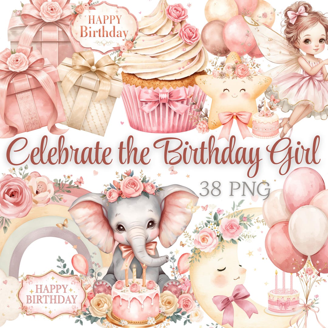 birthday-girl-clipart-bundle-1st-birthday-baby-girl-clipart-2nd