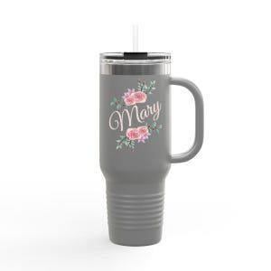 Tumbler with name personalized gift travel tumbler with handle personalized 40 oz tumbler mom gift tumbler with straw insulated tumbler name