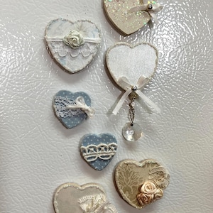 Magnete Kühlschrank Küche Dekor Haus Notizblock Shabby Chic Dekor Geschenk für Sie Geschenk für Haus Geschenk für Frauen Geschenk Rose Geschenk-Set Herz Magnet