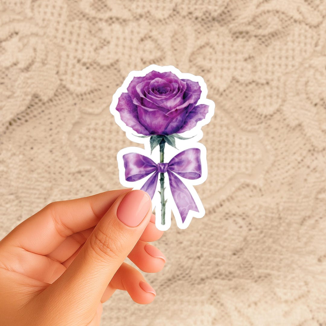 Purple Rose Sticker Cute Planner Sticker Journal Notebook Stickers ...