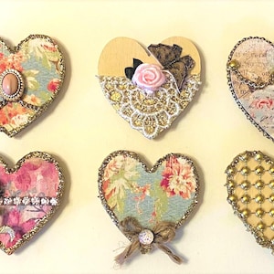 Heart magnet for fridge cute romantic kitchen decor gift set love shaped magnet rustic home accessories cottagecore valentine gift idea pink
