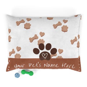 Dog bed customizable with name soft personalized dog or cat bed cozy washable pet cushion custom size pet furniture for pet gift idea dog
