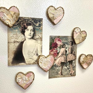 Magnets Refrigerator Kitchen Decor Home Shabby Chic Decor Gift for Her Gift Christmas Gifts Shabby Christmas Decor Refrigerator Magnets Pink