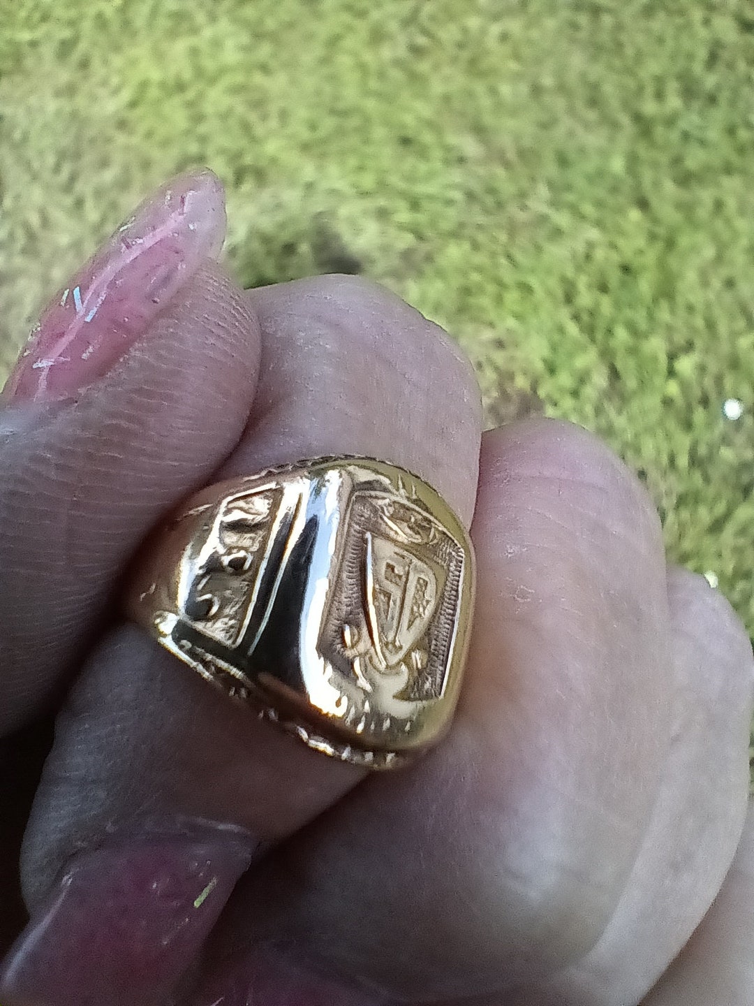 骨董級】1925年 vintage gold ring K10 カレッジリング