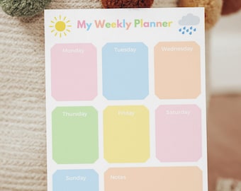 Kinder Bunter Wochenplaner