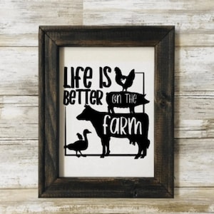 Life Is BetterAt The Farm.Reverse Canvas.Home decor.House Warming Gift.Rustic Sign.Reverse Canvas Art.Farmhouse Decor.