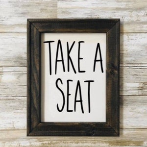 Bathroom Sign.Take A Seat.Reverse Canvas Sign.Funny Canvas Sign.Picture with Saying.Bathroom Sign.Toilet Sign.Half Bathroom.