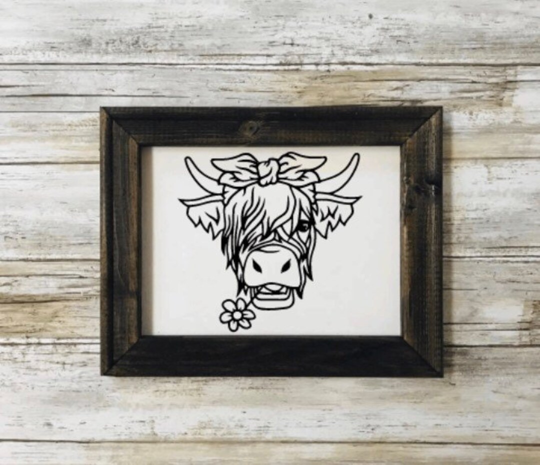 Funny Cow Picture.reverse Canvas.home Decor.house Warming Gift.kitchen ...