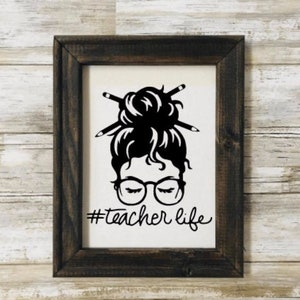 Teacher Life,Home decor,Teacher Gift,Reverse Canvas Art,Hidden Treasures,Kindergarten,PreSchool,And Touches Lives Forever