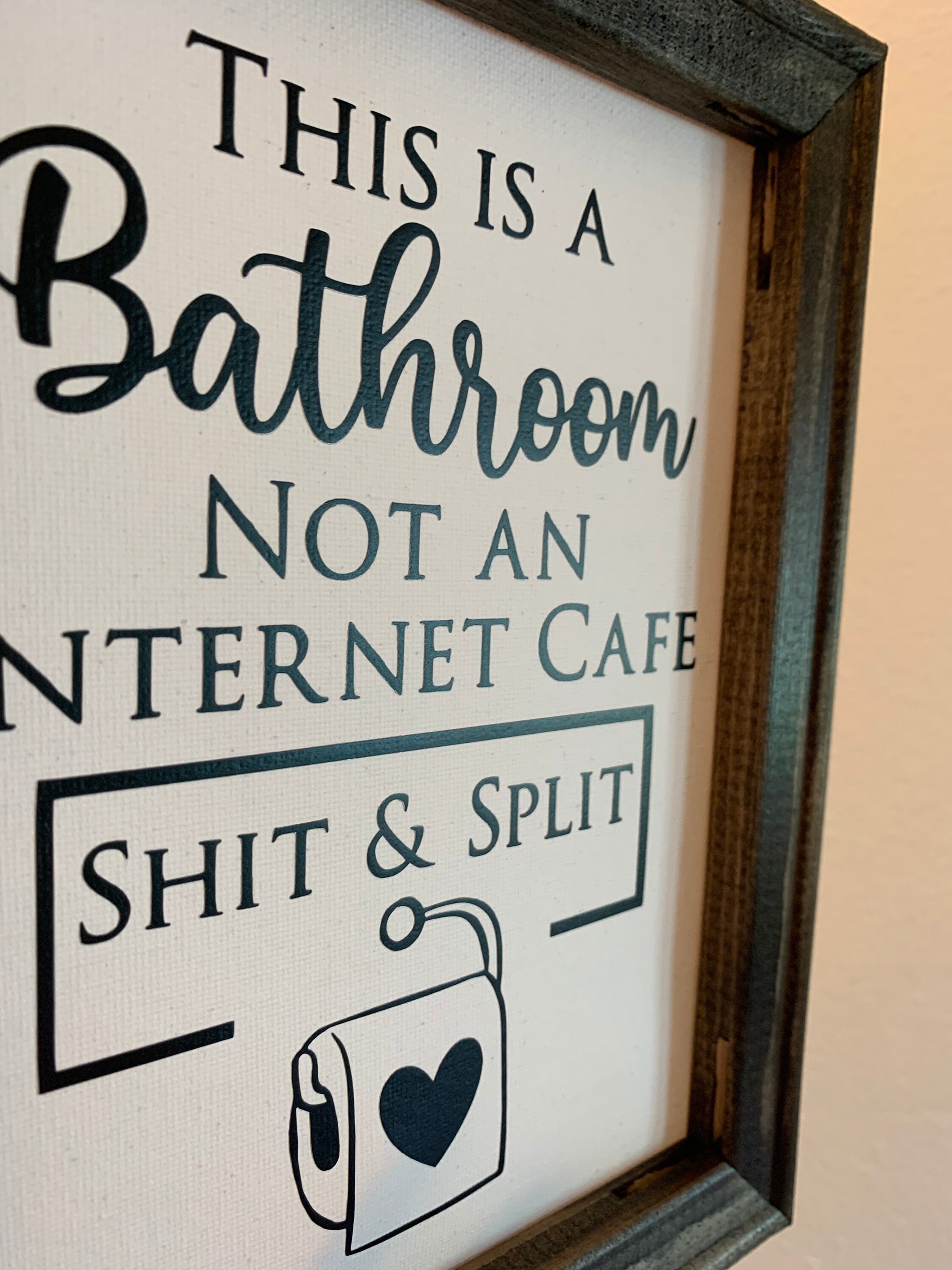 Signo de baño Este es un baño no un cibercafé signo de lona | Etsy