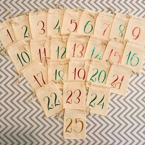 Christmas Advent Calendar.Christmas Calender Bags.Christmas Countdown.Kids Advent Calendar.Advent Calendar Bags.Countdown Till Christmas.