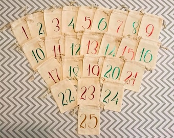 Christmas Advent Calendar.Christmas Calender Bags.Christmas Countdown.Kids Advent Calendar.Advent Calendar Bags.Countdown Till Christmas.