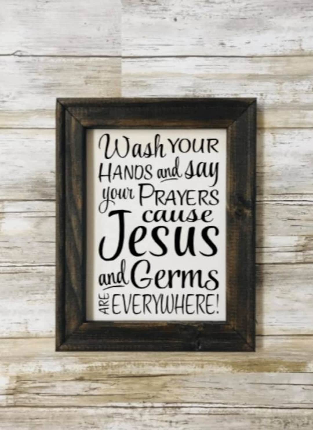 Bathroom Sign, Reverse Canvas Sign, Home Decor, Rustic Sign, Wash Your ...