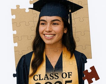 Custom Graduation Photo Puzzle: Keepsake Gift with Magnet Option