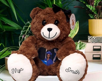 Osito de peluche personalizado con foto y grabación de voz: nombre bordado personalizado