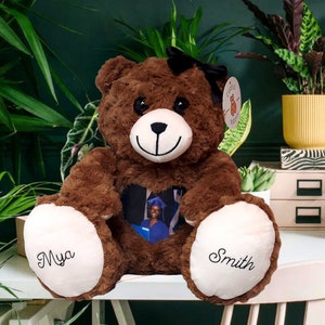 Personalized Bear | Voice Recording Gift | Custom Photo & Audio Teddy Bear | Giving Bear | teddy bear w/ name embroidered |Christmas in July
