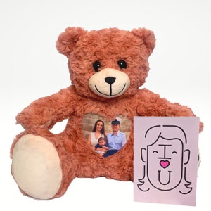 Teddybär mit Lieblingsstimme | Individuelle Karte & Teddybär | Bär mit Stimme | 1. Jahrestag Geschenk | Beschreibbarer Bär | Weihnachten im Juli