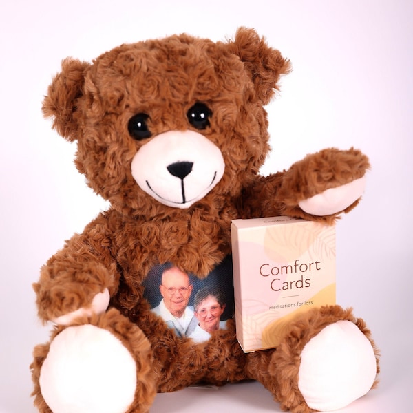 Custom Memory Bear | Memorial Gift | Photo & voice Teddy Bear | Celebration of Life Gift | Bereavement Gifts | Grief Teddy Bear