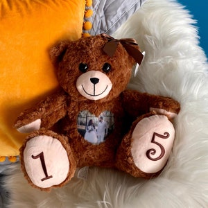 Voice Recording Gift | Custom Teddy Bear with Photo and Voice | Recordable Stuffed Animal | Custom Stuffed Animal | Christmas in July