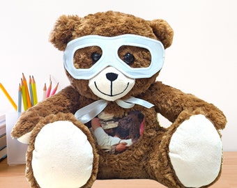 Personalized Photo & Voice Teddy Bear: Custom Hero CuddleBuddy