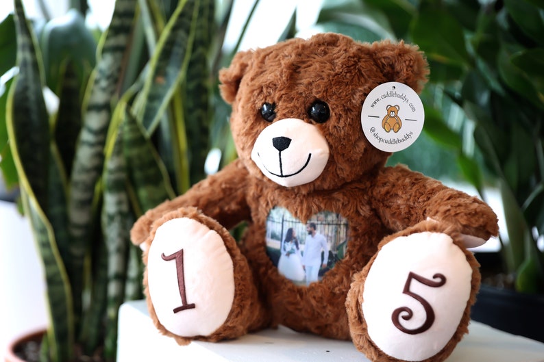 Keepsake Bear Custom Photo & Audio Teddy Bear Bear with Recording Recordable Stuffed Animal Voice Recording Gift Bereavement bear image 3