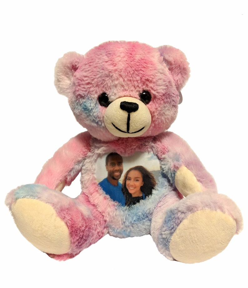 Tie Dye Teddy Bear with photo & voice customization Etsy