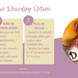 Keepsake Bear Custom Photo & Audio Teddy Bear Bear with Recording Recordable Stuffed Animal Voice Recording Gift Bereavement bear image 5