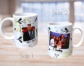 Custom Photo Mug | Flower Coffee Cup | Photo Coffee Gift | Coffee lover Gift | Gift for Grandpa | Floral Mug | Christmas in July