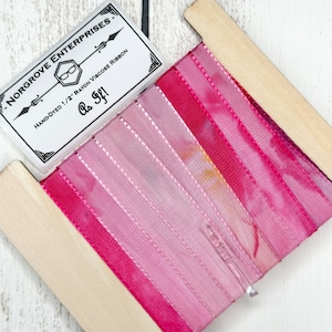 Als ob! 1/2 Zoll handgefärbtes Viskoseband 5 Meter Zierband in Rosatönen