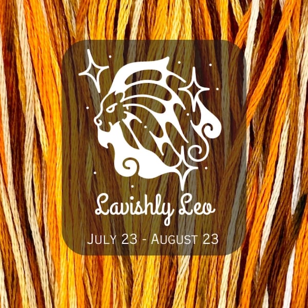 Lavishly Leo Variegated Embroidery Floss — Hand Dyed Embroidery Thread in Regal Gold and Orange Tones