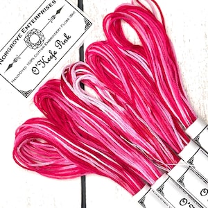 O’Keefe Pink Variegated Embroidery Floss — Hand Dyed Embroidery Thread in Shades of Hot Pink
