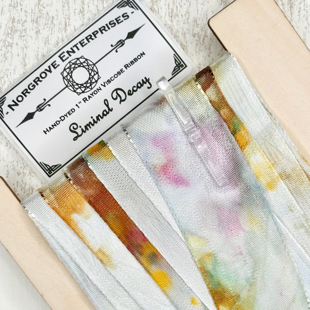 Decaying Ribbon Liminal Decay Hand Dyed 1 Inch Rayon 5 Yards One of a Kind Ribbon in ...