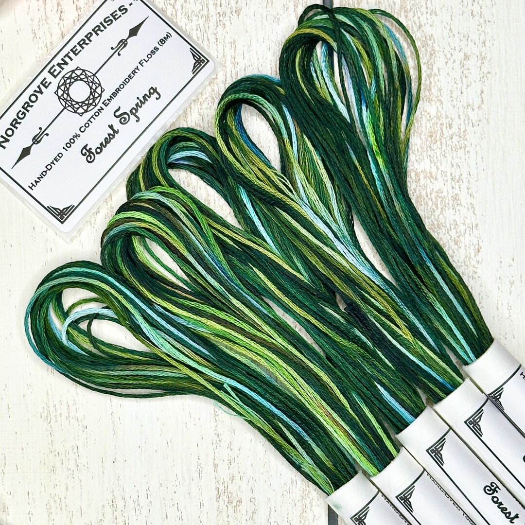Forest Spring Variegated Embroidery Floss Hand Dyed Embroidery Thread ...