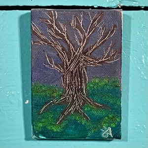 One of a Kind Oil Painting of a Haunted Tree
