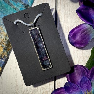 Thru Space Handcrafted Pour Paint Fluid Art Necklace in Pink Black and Teal