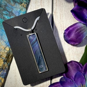 Seventh Planet Handcrafted Pour Paint Fluid Art Necklace in Pink Grey Black and Teal