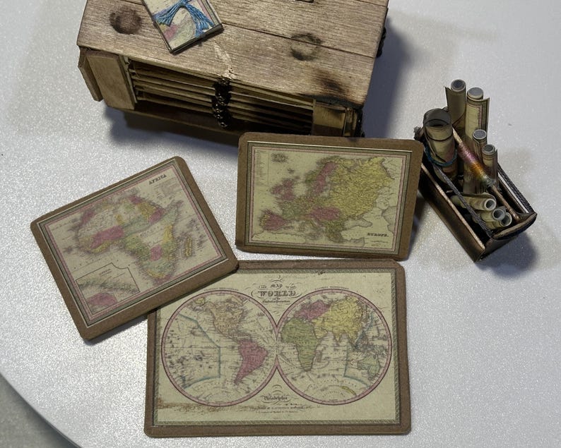 1849 Loc Atlas Printable Map Set 1:12 Scale DIY Fairy Garden Mini Maps ...