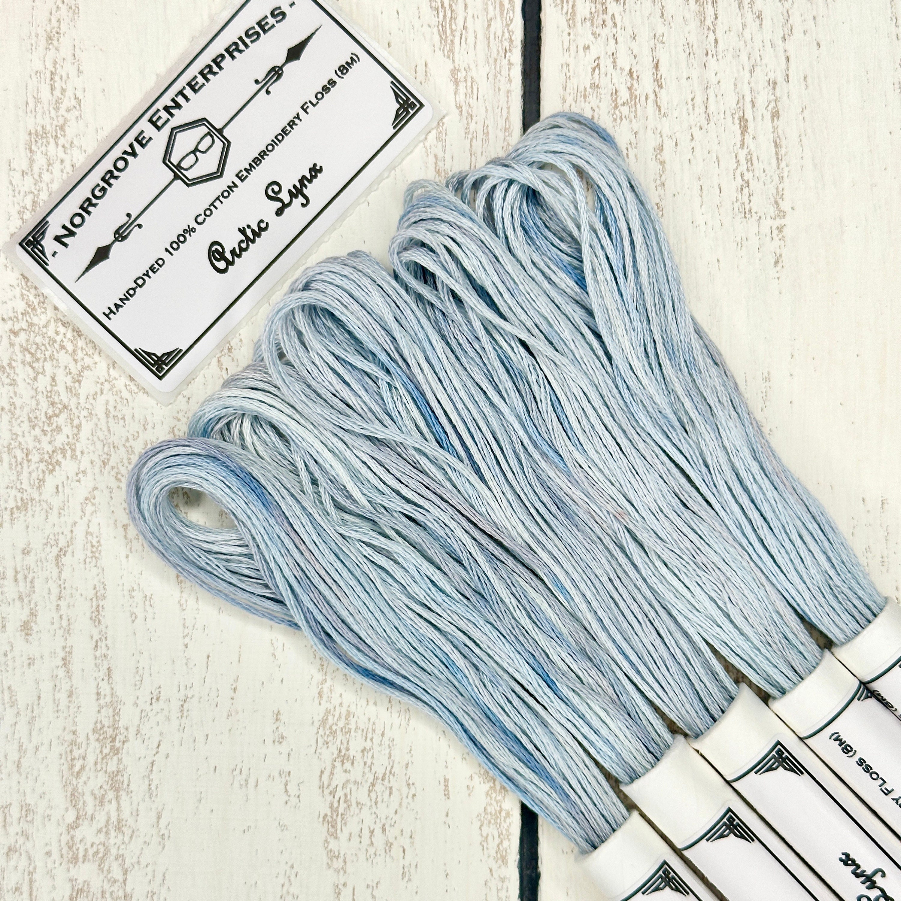 Arctic Lynx Variegated Embroidery Floss Hand Dyed Thread in Shades