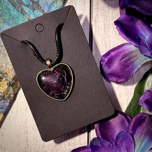 Love Bubble Handcrafted Pour Paint Fluid Art Necklace in Pink and Black