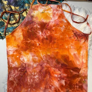 Fall Feast Apron - Hand Dyed Apron with Pockets in Shades of Autumn