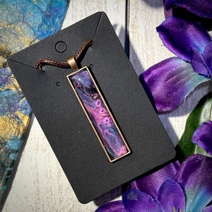 Cosmic Tentacle Handcrafted Pour Paint Fluid Art Necklace in Pink and Teal