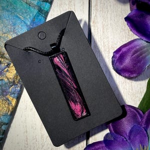 Mulberry Spiral Handcrafted Pour Paint Fluid Art Necklace in Pink and Black