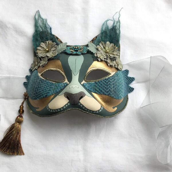 Pretty cat masquerade mask. Smart masquerade mask. Cat mask. Sophisticated cat mask - unisex cat mask