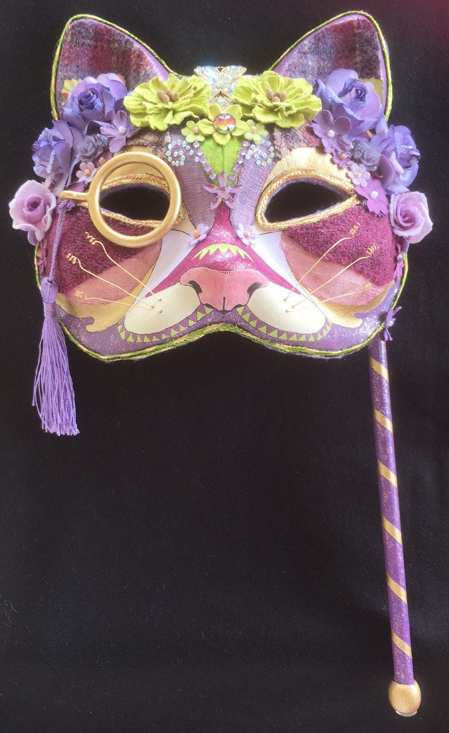 Pretty Cat Masquerade Mask Handpainted and Decorated With Etsy UK